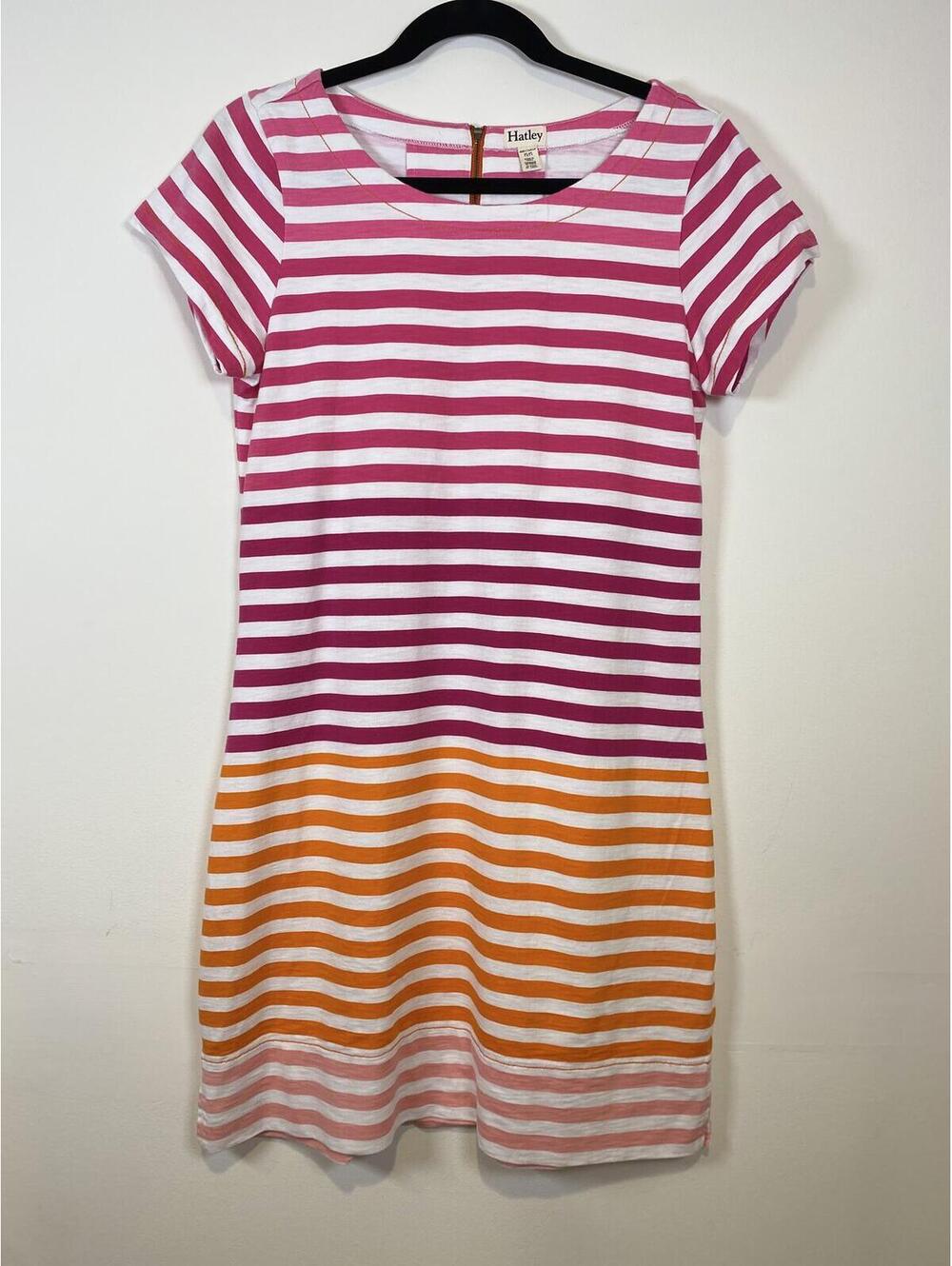 Hatley Women's Striped Short Sleeve Dress Size M 100% Cotton